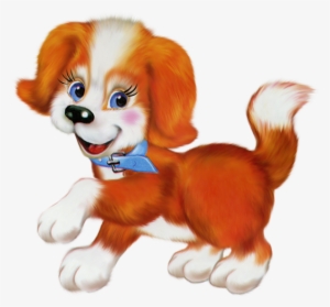 Orange Cute Puppy Cartoon Clipart - Собака Новый Год Пнг #440850