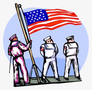 Naval Sailors Raise American - Illustration #440981