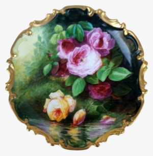 Wonderful Limoges France Hand Painted "pink & Yellow - Limoges #441573