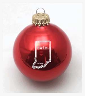 Indiana Swim State Outline Christmas Ornament - Christmas Ornament #442697