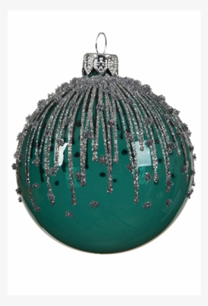 Emerald Green Ombre Glitter Effect Bauble - Christmas Ornament #443488