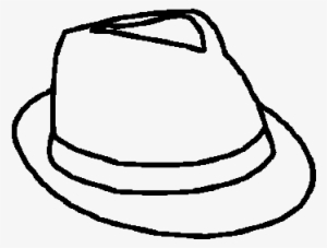 Fedora Outline Smaller - Line Art #444743
