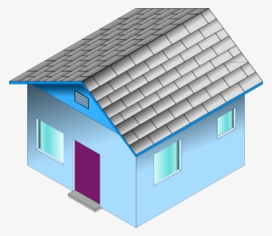 Small Blue House Clip Art At Clker - 3d House Clip Art #446541