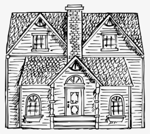 White House Black And White Clip Art - Victorian House Drawing #446562