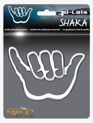 3d-cals Shaka, Chrome - Auto Fish Symbol Christian Ichthus Adhesive For Auto #447400