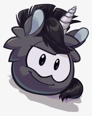 Unicorn Puffle Black - Puffle Dragon #447980