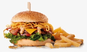 Crispy Stack Burger With Chips - French Fries #449106