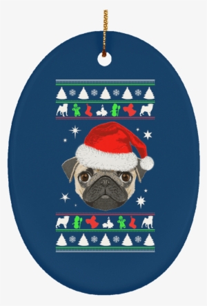 Pug Face Christmas Ornaments - Pug Dog Merry Christmas And Happy New Year T Shirt #449584