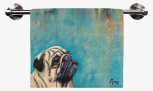 Pug Hand Towel - East Urban Home Pug Coaster #449658