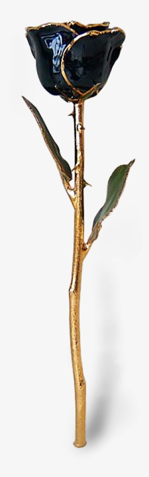 Blackrose Tall - Black Lacquer And Gold Rose #4401710