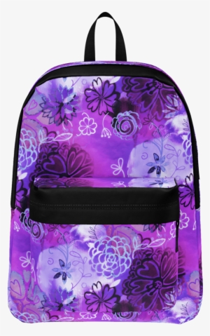 Grunge Urban Purple Flowers Backpack - Urban Purple Watercolor Flowers Laptop Sleeve - 13" #4402665