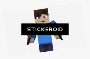 Man Two Swords Minecraft - Cartoon #4403857