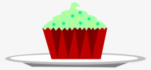 Small - Cupcake On A Plate Clipart #4405196