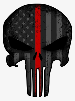 Punisher Thin Red Line Decal - Thin Blue Line Punisher Background Transparent #4407985