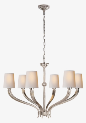 Ruhlmann Large Chandelier In Polished Nickel With Natural - Visual Comfort Ruhlmann Chandelier #4411421