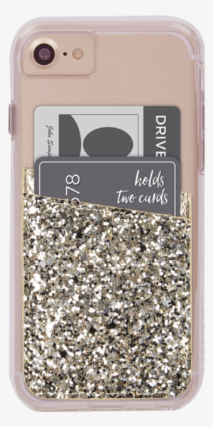 Silver Glitter Pockets - Case-mate Pockets Card Holder - Rose Gold #4412133