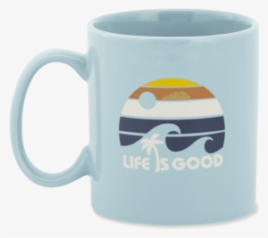 Life Is Good Ocean Waves Palm Tree Jake's Mug #4413276