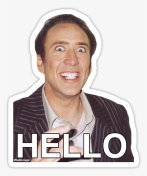 Hello Sticker" Stickers By James Frewin - Nicolas Cage #4414306