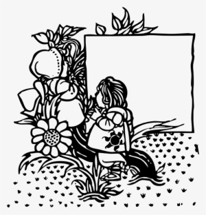This Free Clipart Png Design Of Child In Garden Title - Design For Project Front Page Drawing #4415602