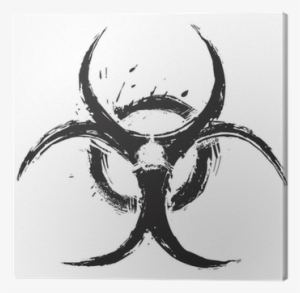 Biohazard Symbol On White Created In Grunge Style Canvas - Pestilence Symbol #4415817