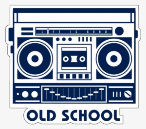 Old School Boombox Small Die Cut Decal - Life Is Good Mens Cool Tee #4417371