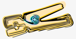 Vector Illustration Of Clothespin Or Clothes-peg Fastener - Clothespin #4418387