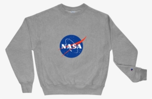 Unisex Champion Nasa Logo Print Crew Neck Sweatshirt - Nasa #4421238