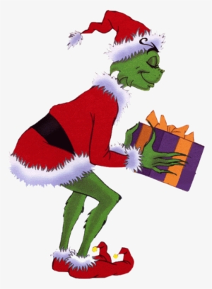 The Grinch Holding A Gift Png Image - Grinch Png #4423291