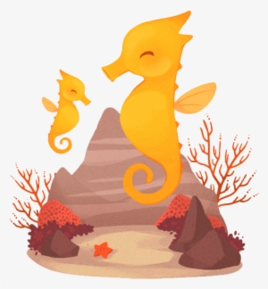 Cute Seahorse Png Transparent - Seahorse Kawaii #4424301