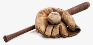 Baseball Bat Png Image Transparent - Old Baseball Glove And Bat #4424330
