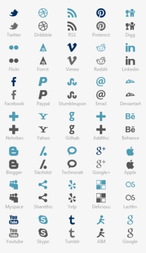 Social-sprite - Social Icon Sprite Graphic - Free Transparent PNG ...