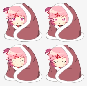 Hd Sleeping Chibi Natsuki Sprites Ddlc Png Natsuki - Sleeping Chibi #4430434