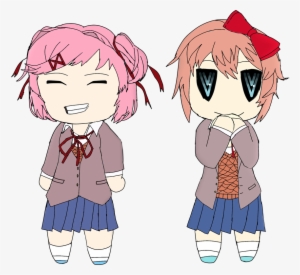 Natsuki And Sayori Doki Doki Literature Club Chibi - Doki Doki Natsuki And Sayori #4430755