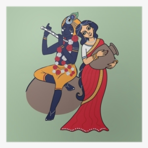 Cartoon Hindu Gods Krishna And Radha - Cartoons On Radha Krishna #4433183