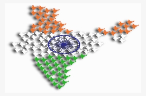 Tiranga India Map Orange White Green - Craft #4433804