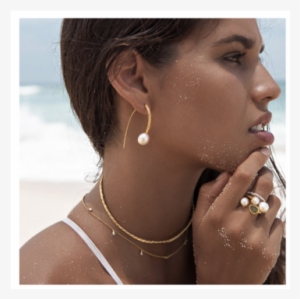 Fairley Double Pearl Ring Gold Fairley Double Pearl - Earring #4433911