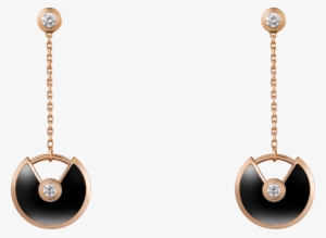 Amulette De Cartier Earrings, Xs Modelpink Gold, Onyx, - Amulette De Cartier 18ct Pink-gold, Onyx #4434594