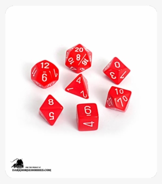 Opaque Red/white Polyhedral Dice Set - Chessex - Free Transparent PNG ...