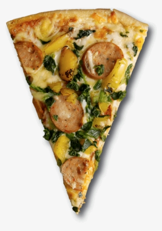 Chicken Sausage And Roasted Yellow Peppers - Pizza Slice Png Top View #4440883