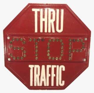 Vintage Metal Stop Traffic Sign W/cat Eye Glass Balls - Traffic Sign #4441453