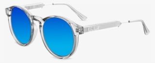 Clear Clearwater Sunglasses Blue Mirror Lenses - Aviator Sunglass #4442809