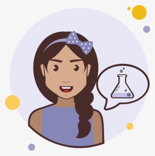 Girl And Chemical Test Tube Icon - Cartoon #4449798