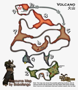 Why No Volcano Resource Map In The Faqs Section - Monster Hunter Portable 3rd Volcano Resource Map #4460461
