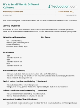 It's A Small World - Lesson Plan For Social Science Class 8 #4461381