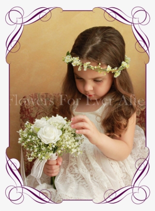 Silk Artificial White Boho Rustic Wedding Flowergirl - Peonies Baby's Breath Mason Jar #4465470