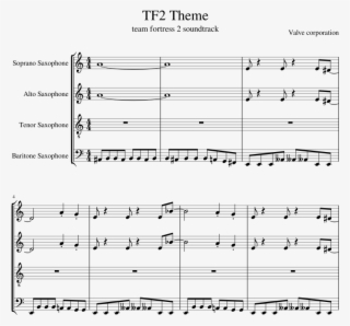 Tf2 Theme Sheet Music For Soprano Saxophone, Alto Saxophone, - All Star Tenor Sax #4465695