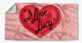 I Love Lucy Beach Towel - Lucy/3d Logo Throw Pillow, White #4467508