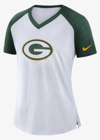 Green Bay Packers Ladies Raglan V-neck Tee - Green Bay Packers #4467778
