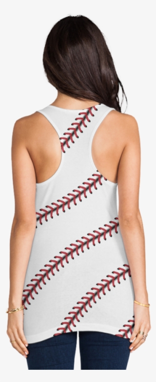 Baseball Stitch Racerback Tank Top - Baseball #4469748