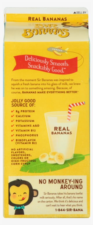 Sir Bananas Lowfat Bananamilk - 64 Fl Oz Carton #4470150